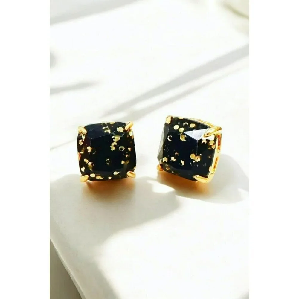 Kate Spade New York Mini Small Square Studs Earrings Black